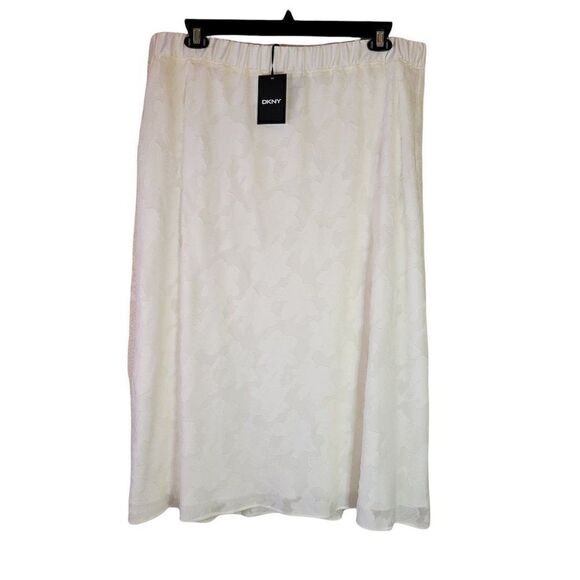 DKNY Ivory Midi Lace Skirt (Size XL) - Picture 2 of 5
